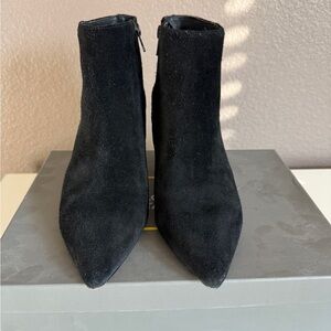 Lord & Taylor Black Leather Suede Ankle Booties